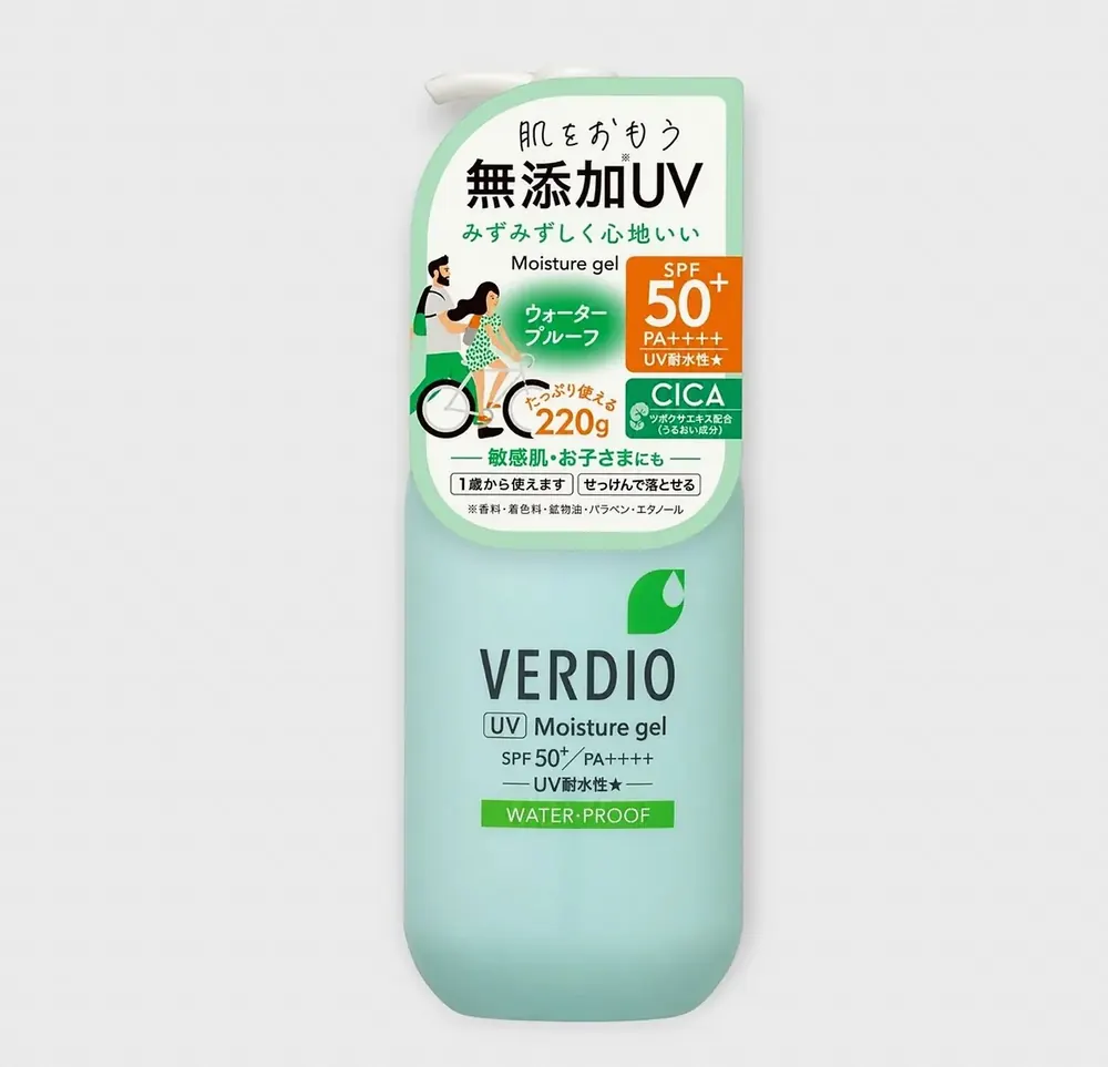 ヴェルディオ UV モイスチャージェル N SPF50+ PA++++ 220g（ボトルの正面）